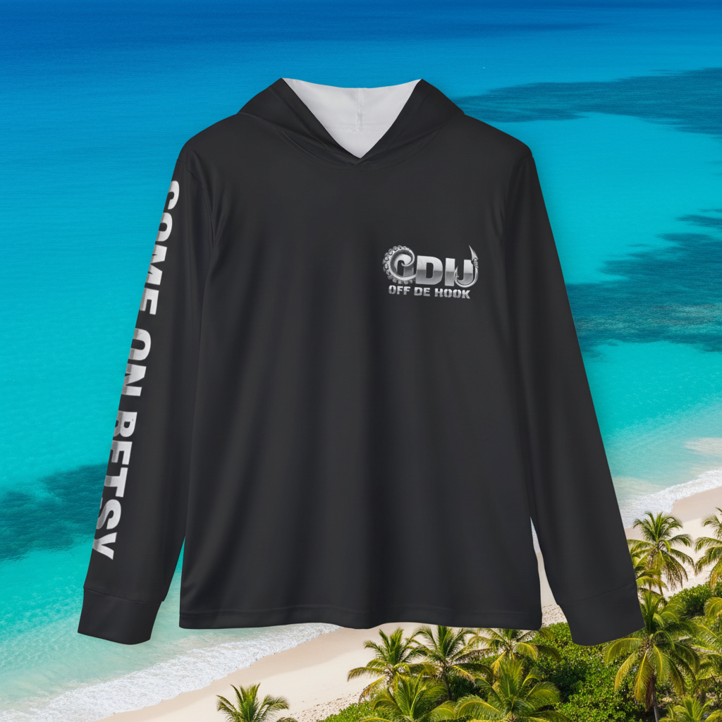 OFF DE HOOK (ODH) Performance Fishing Hoodie | UPF 50+ Sun Protection | “COME ON BETSY” Sleeve